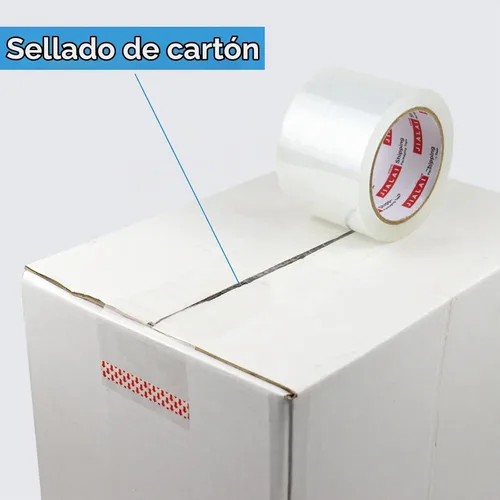Vista 4 de JIALAI HOME Cinta de embalaje resistente de 3 pulgadas, 6 rollos, total 360 yardas - 3 pulgadas x 65 yardas, 2.4 mil de grosor, cinta de embalaje