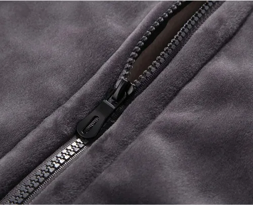 Vista 6 de Flygo Chaleco de invierno con forro polar Sherpa para hombre, sin mangas, con cremallera, cálido chaleco de viaje al aire libre