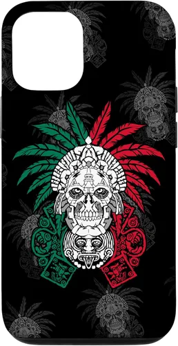 Vista 28 de Aztec Warrior Skull - Funda para iPhone 17, diseño de antepasados mexicanos