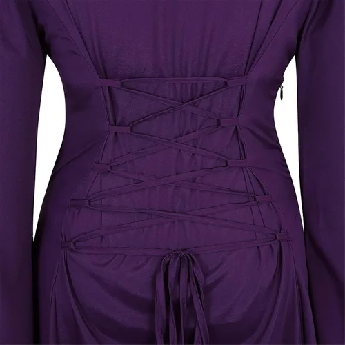 Vista 5 de Zhitunemi Vestido renacentista para mujer, disfraz medieval de Halloween, vestido gótico