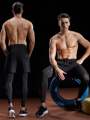 Vista 6 de NELEUS Pantalones cortos deportivos ligeros de entrenamiento con bolsillos para hombre