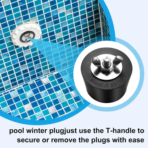 Vista 3 de 1.25"–1.5" Rubber Pool Winter Plug for Inground Above Ground Pools 2 Pack