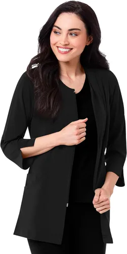 Vista 2 de Maevn Chaqueta de laboratorio médico de manga 3/4 para mujer inteligente Negro