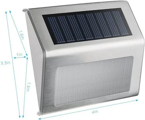 Vista 7 de jojofuny 2 lámparas de pared alimentadas por energía solar, 2 luces LED para exteriores, impermeables, para escaleras, patio, porche, jardín