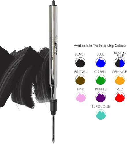 Vista 4 de Monteverde USA Soft - Recambios de bolígrafo para adaptarse a bolígrafos Lamy, tinta negra, punta media, escritura suave y confiable, paquete de 2