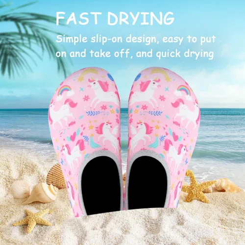 Vista 5 de ANLUKE Zapatos de agua para niños y niñas, calcetines de agua descalzos, secado rápido, playa, natación, deportes al aire libre, para niños pequeños