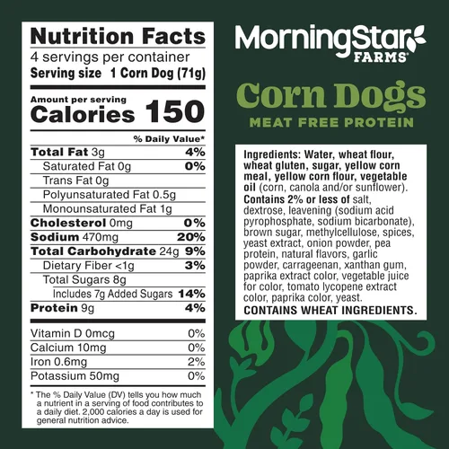 Vista 12 de MorningStar Farms Perros de maíz a base de plantas, carne vegana (4 unidades)