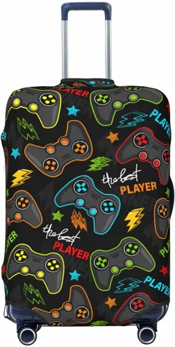 Vista 12 de Fundas elásticas lavables para equipaje con patrón de controlador de videojuegos, protector de equipaje para maleta de viaje, funda protectora