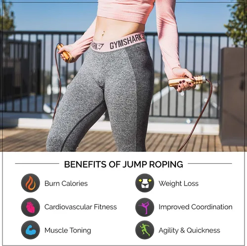 Vista 5 de Cuerda de saltar para fitness, cuerda de saltar de ejercicio para hombres y mujeres, ideal para cardio y entrenamientos, equipo de entrenamiento