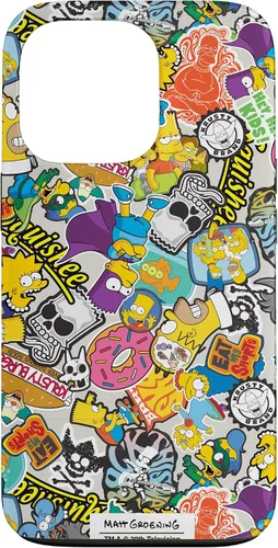 Vista 10 de Funda de collage de pegatinas para iPhone 14 Pro Max de Los Simpson