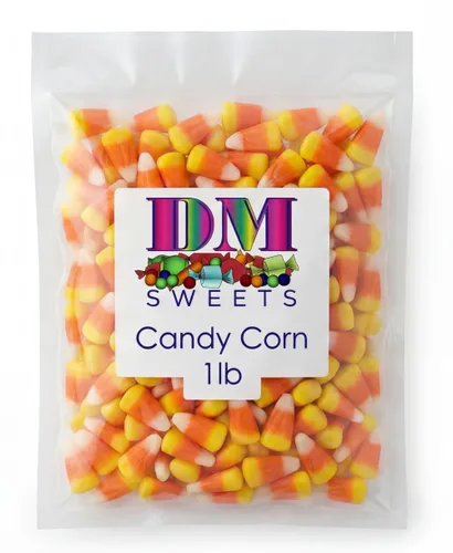 Vista 2 de Dulces de maíz de 1 libra Tradicional Tricolor Naranja Amarillo Blanco Halloween Treats