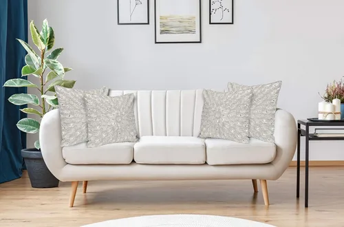 Vista 3 de Lightnpro - Funda de almohada plateada de lujo con cuentas a mano, 12 x 12 pulgadas, exquisito cojín hecho a mano para sofá, sofá y cama, elegante