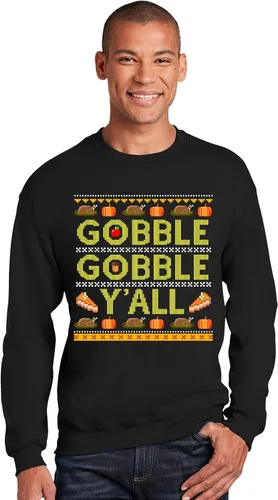 Vista 3 de TEEAMORE Gobble Gobble Y'all - Suéter feo para hombre y mujer