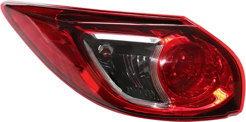 Vista 7 de Para 2013 2014 2015 2016Mazda CX-5 Luz trasera halógena izquierda lado conductor rojo carcasa roja y lente humo