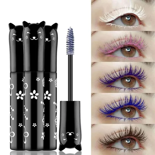 Vista 2 de 6 juegos de rímel de colores Regalo volumen y longitud de rímel Blanco Azul Púrpura Negro Marrón Rosa Impermeable Natural Hipoalergénico