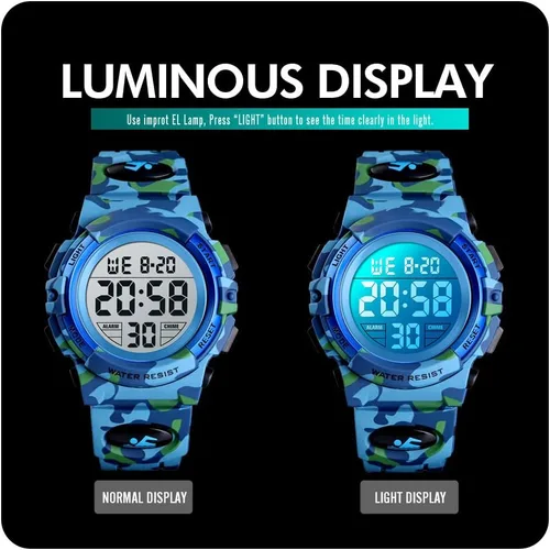 Vista 4 de Dayllon Kids Digital Watch Outdoor Sports 50M Waterproof Electronic Watches Alarm Clock 1224 H Stopwatch Calendar Boy Girl Wristwatch