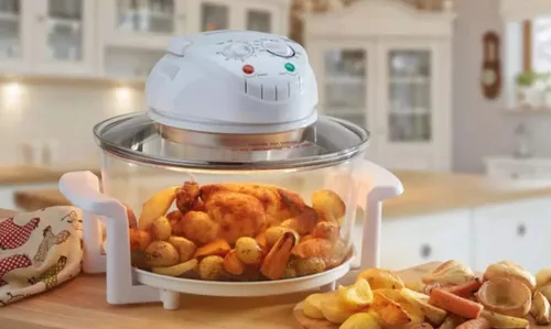 Vista 3 de Freidora de aire eléctrica, horno de convección turbo, vaporizador de horno, halógeno, ideal para papas fritas y patatas fritas