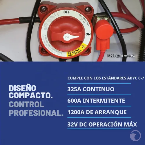 Vista 2 de Interruptores de batería de 350 Amp E-Series de Blue Sea Systems