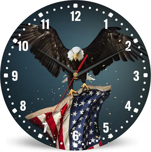 Vista 10 de SPUNKER Relojes de pared, reloj de pared de 10 pulgadas, diseño de palmeras y atardecer, funciona con pilas, pequeños relojes de pared decorativos
