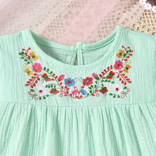 Vista 4 de HINTINA Vestido de verano sin mangas con bordado étnico mexicano