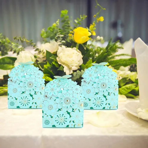 Vista 6 de Kslong Juego de 50 unidades por juego de cajas de regalo de galletas, recuerdos románticos de boda, bonita caja de chocolate para bodas, suministros
