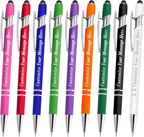 Vista 2 de 24 bolígrafos personalizados con lápiz, bolígrafos de grabado personalizado, impresos con tu logotipo o mensaje para Navidad, graduación