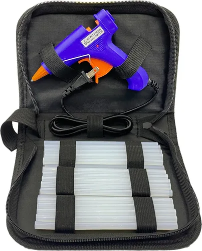 Vista 9 de Liumai Pistola de pegamento, kit de pistola de pegamento caliente con 30 barras de pegamento, mini pistola de pegamento termofusible para Morado
