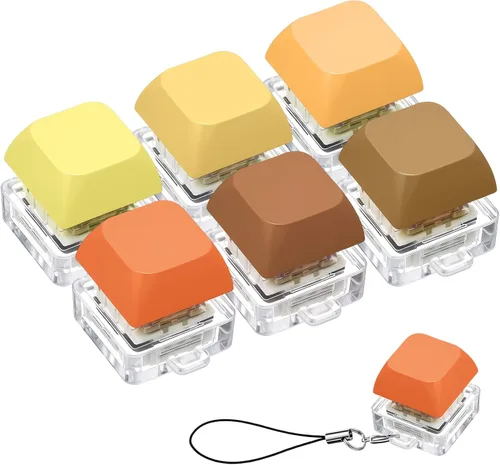 Vista 9 de Taiyin - 6 piezas de teclado, teclado clicker, llavero para la ansiedad con botón de descompresión, botón de clicker, juguetes para aliviar el Oscuro
