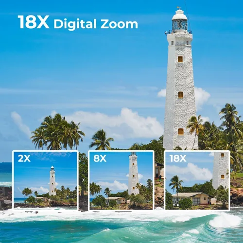 Vista 3 de Videocámara de video HD de 1080P, cámara de vlogging de pantalla abatible de 270° de 48MP 3 pulgadas con antivibración, cable de cámara digital