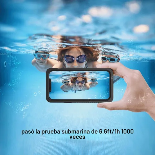Vista 4 de Lanhiem Funda para iPhone 12 Pro, funda impermeable IP68 a prueba de polvo con protector de pantalla integrado (no para iPhone 12), funda protectora