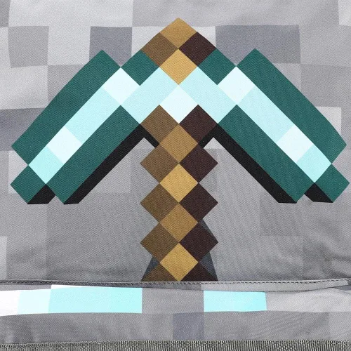 Vista 2 de Mochila gris Minecraft Axe Print