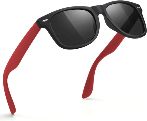 Vista 66 de FEIDUSUN Lentes de sol polarizados para hombre y mujer, lentes de sol retro negros para conducir, pescar, protección UV
