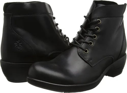 Vista 7 de Mujeres Fly London Mesu encaje hasta tacón cubano moda tobillo botas