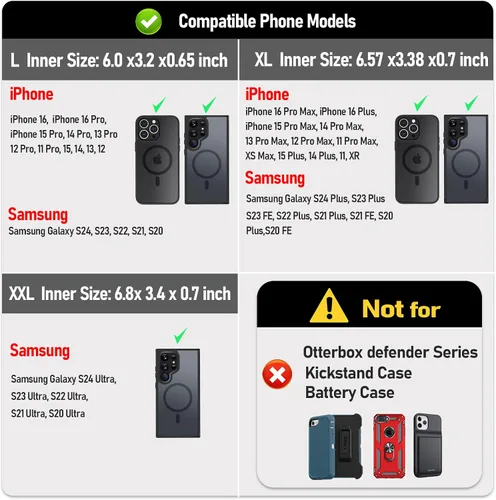 Vista 2 de ykooe Funda de cuero genuino para teléfono compatible con iPhone 16/15/14/13/12 Pro Max & Plus, 17 modelos Air, Galaxy S24/S23/S21 FE - Clip