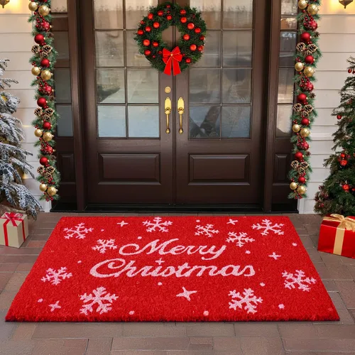 Vista 38 de LuxUrux Alfombra de Fibra de Coco de Bienvenida - Respaldo Extra Resistente, 17'' x 30'' Alfombra Natural para Puerta - Fácil de Limpiar, Hermoso