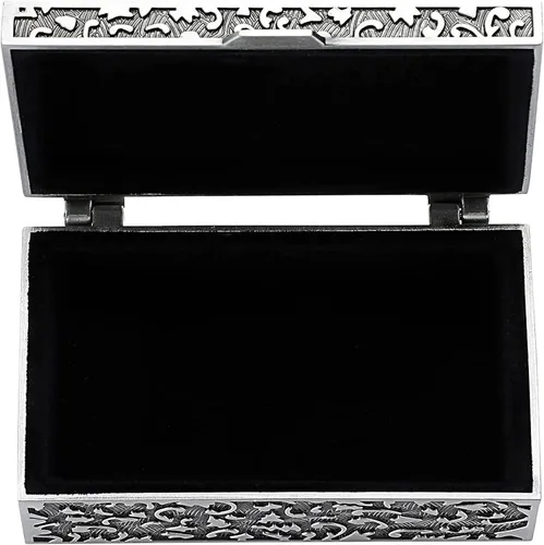 Vista 8 de Organizador de joyero para mujeres y niñas caja organizadora de collares caja de joyería de metal para anillos aretes joyería de almacenamiento