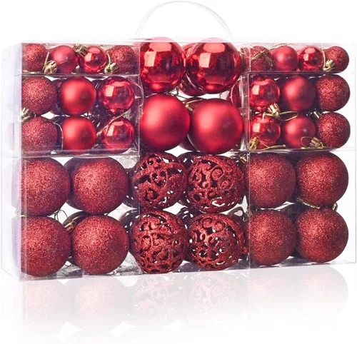 Vista 8 de 100 bolas de Navidad, adornos inastillables para el árbol de Navidad Champán