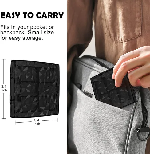 Vista 5 de DLseego Funda para tarjetas de juego de cristal negro para interruptor regular Lite OLED, 11 ranuras para tarjetas de juego, 2 ranuras
