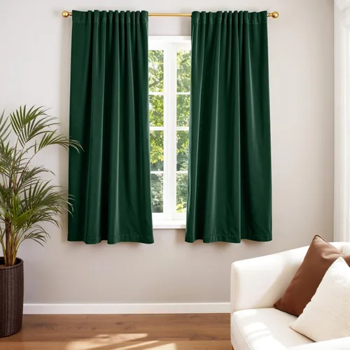 Vista 156 de Lazzzy Cortinas opacas de terciopelo beige de 84 pulgadas de largo con aislamiento térmico para oscurecer la habitación, cortinas forradas de lujo