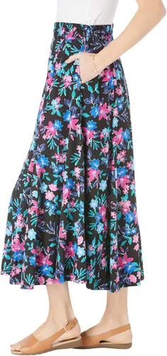 Vista 4 de Woman Within Falda de punto de talla grande para mujer falda de punto suave Multi