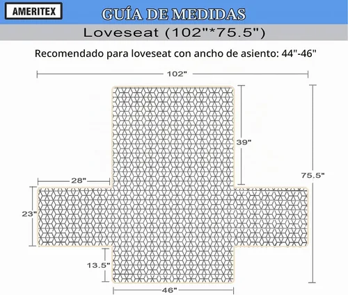 Vista 2 de Ameritex Funda de sofá biplaza, protector de muebles acolchado resistente al agua con parte trasera antideslizante para perros, niños y mascotas