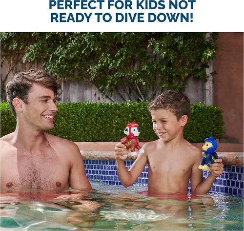 Vista 5 de SwimWays Figuras flotantes de la Patrulla Canina y Marshall, accesorios de piscina y juguetes de piscina para niños, juguetes de la Patrulla Canina
