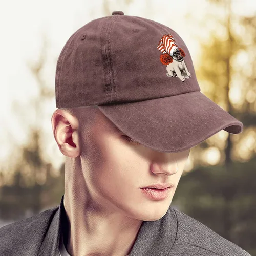 Vista 4 de Gorras Pug Dog Dad Hat, sombrero gráfico para mujer