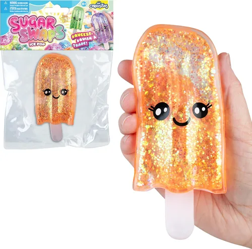 Vista 4 de ORB Sugar Swaps Ice Pop Popsicle Squishy Toy 2 Pack - Rosa y Naranja