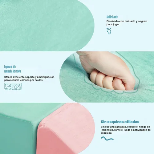 Vista 4 de Juguetes de escalada para niños de 1 a 3 años, bloques de espuma para escalar para bebés, set de 4 piezas de juguetes de escalada y gateo