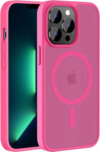 Vista 53 de Hualele - Funda magnética para iPhone 13 Pro, compatible con MagSafe, grado militar, a prueba de caídas, translúcida mate, parte trasera dura, borde
