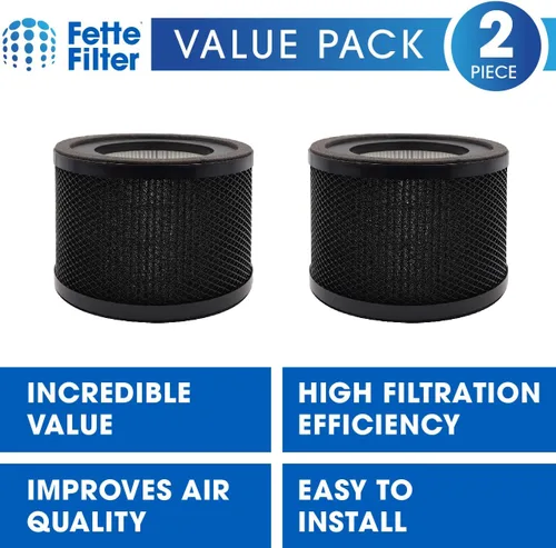 Vista 2 de Fette Filter - Filtro de repuesto, compatible con purificador de aire TaoTronics TT-AP001 y purificador de aire VAVA VA-EE014 y filtro de carbón