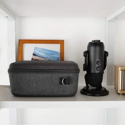 Vista 5 de Geekria for Creators - Funda de micrófono con espuma compatible con Blue 1967 Yeti Pro, Blue Yeti, funda de transporte de micrófono rígida, bolsa