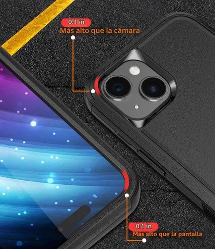 Vista 5 de Diverbox Funda para iPhone 15 Plus - Negro