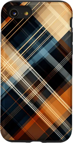 Vista 18 de Navy Black and Orange Plaid Halloween Fall Autumn Pumpkins Case for iPhone 17